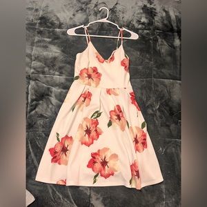 White and floral dress. Size medium